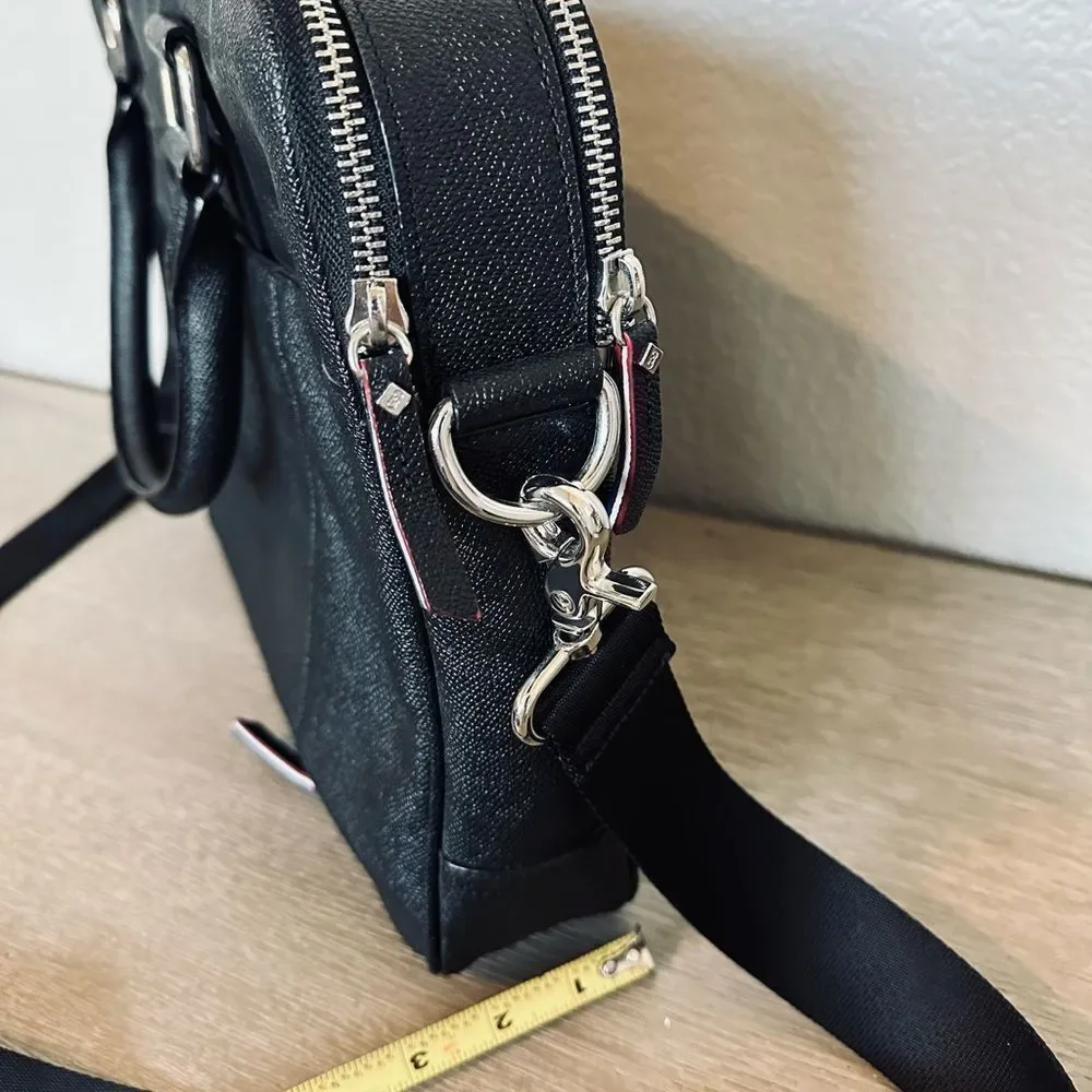 Cole Haan American Airlines Black Leather Travel Laptop Bag
